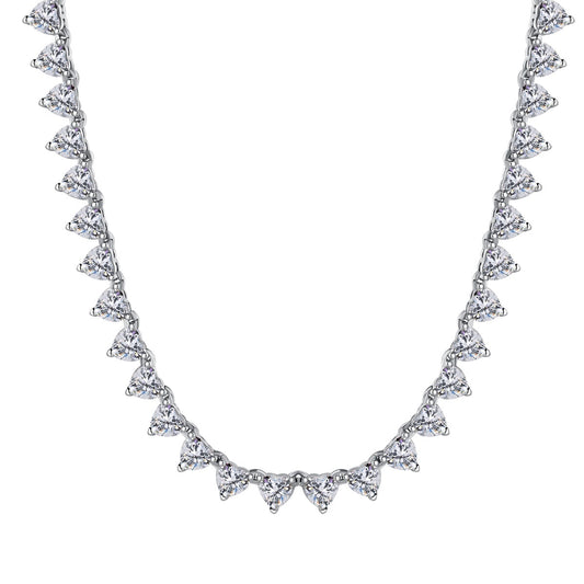 [Charm Aries Jewelry]Ornate Heart Cut Tennis Necklace