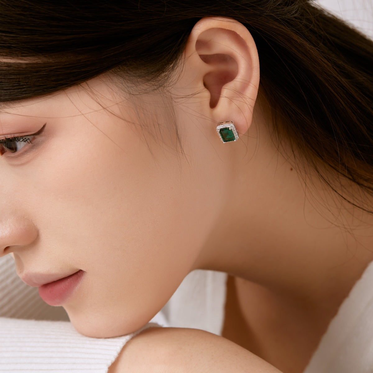 [Charm Aries Jewelry]Luxurious Dainty Emerald Cut Banquet Earrings