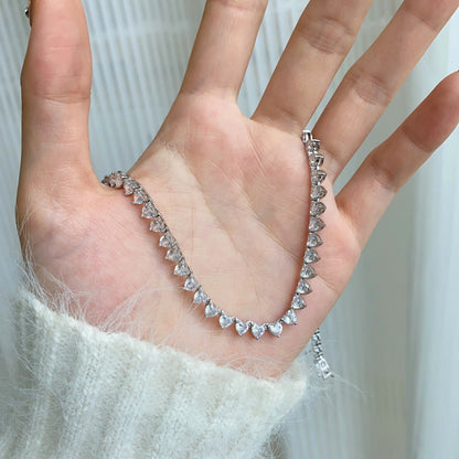[Charm Aries Jewelry]Ornate Heart Cut Tennis Necklace