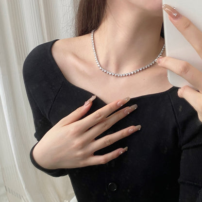 [Charm Aries Jewelry]Ornate Heart Cut Tennis Necklace