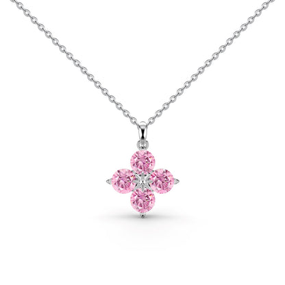 [Charm Aries Jewelry]Four-Leaf Charm Aries And Eight-Pointed Star Necklace