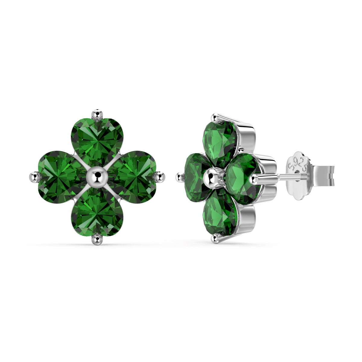 [Charm Aries Jewelry]Four-Leaf Charm Aries Ball Earrings