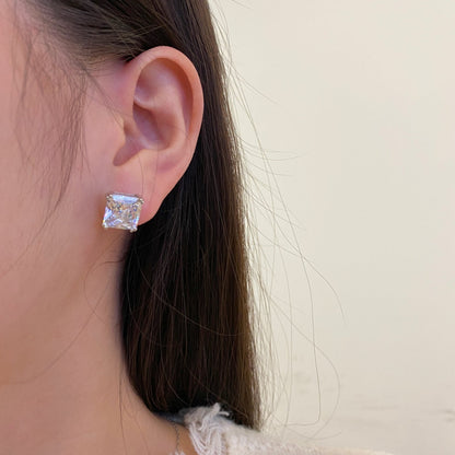 [Charm Aries Jewelry]Delicate Square Shape Earrings