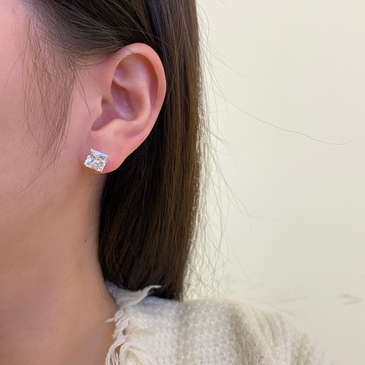 [Charm Aries Jewelry]Ornate Square Shape Earrings