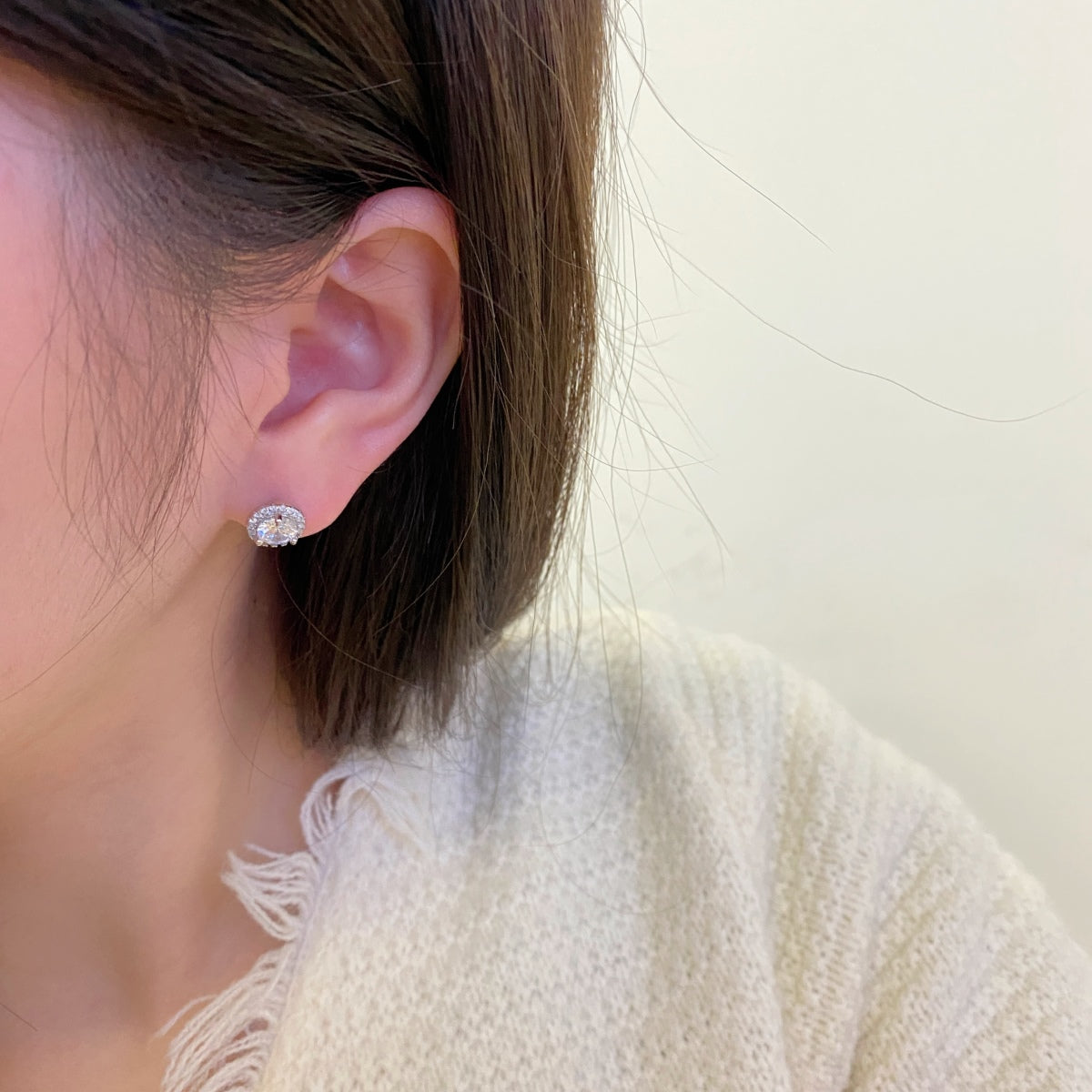 [Charm Aries Jewelry]Classic Princess Round Shape Earrings