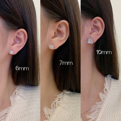 [Charm Aries Jewelry]Delicate Square Shape Earrings