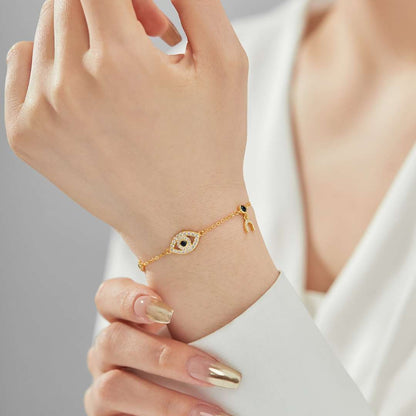 [Charm Aries Jewelry]Dainty Eye Shape Necklace