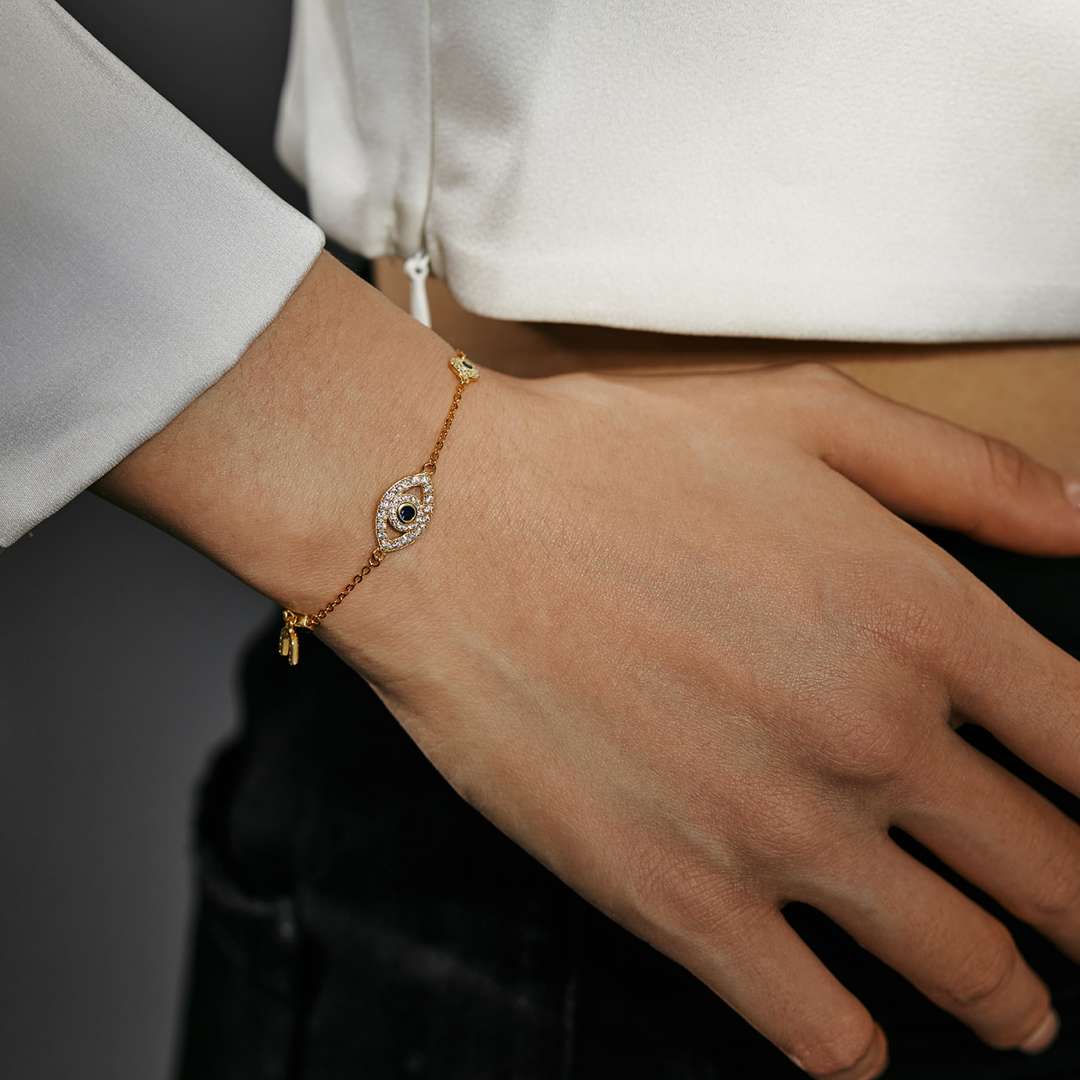 [Charm Aries Jewelry]Dainty Eye Shape Necklace