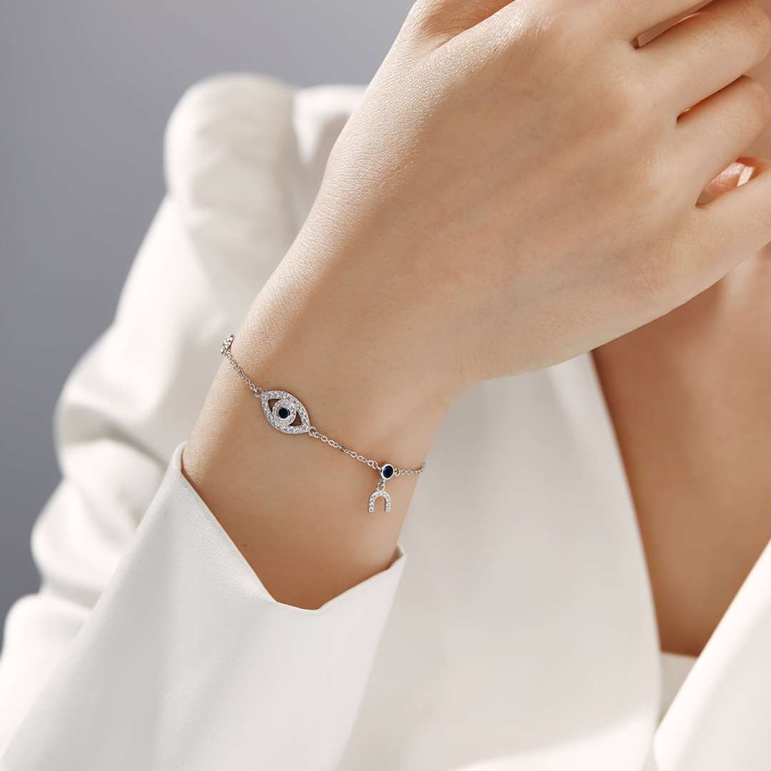 [Charm Aries Jewelry]Dainty Eye Shape Necklace