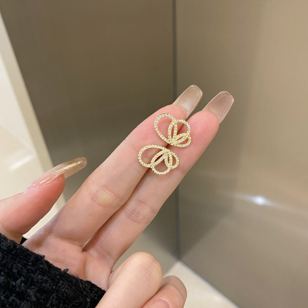 [Charm Aries Jewelry]Exquisite Butterfly Shape Earrings