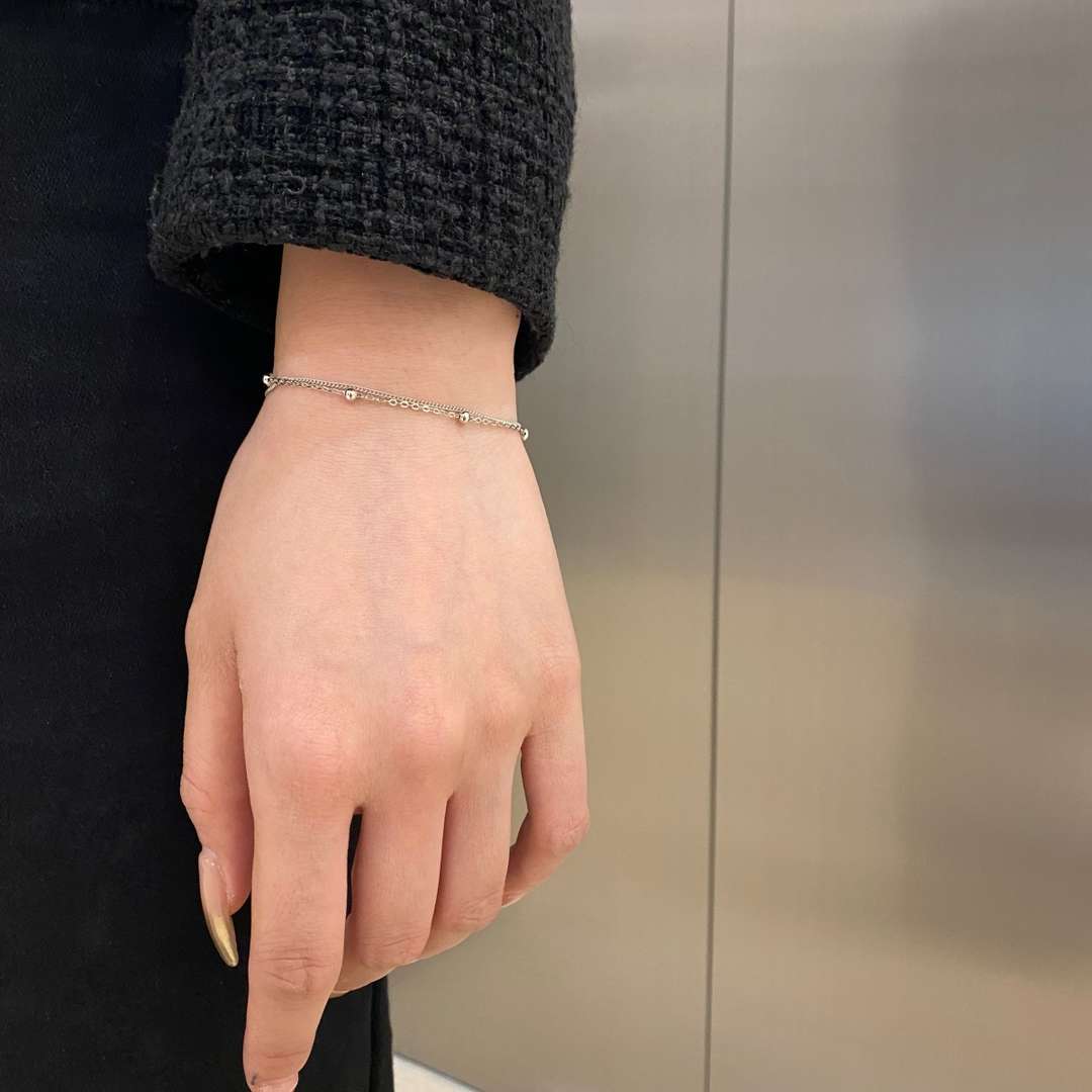 [Charm Aries Jewelry]Delicate Bead Double Layer Bracelet