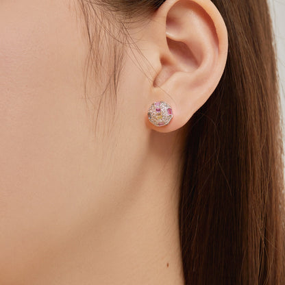[Charm Aries Jewelry]Ornate Colorful Octagon Shape Daily Earrings