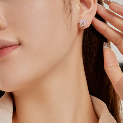 [Charm Aries Jewelry]Ornate Colorful Octagon Shape Daily Earrings