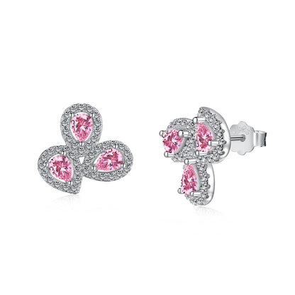 [Charm Aries Jewelry]Ornate Flower Shape Pear Cut Lover Earrings