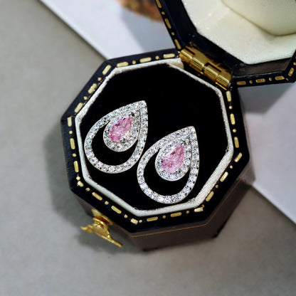 [Charm Aries Jewelry]Sparkling Delicate Water Drop Shape Daily Earrings
