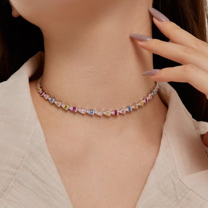 [Charm Aries Jewelry]Radiant Colorful Rainbow Necklace
