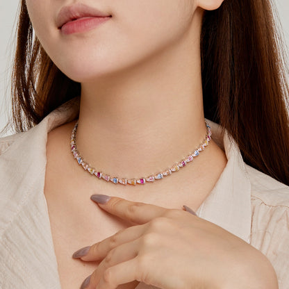 [Charm Aries Jewelry]Radiant Colorful Rainbow Necklace