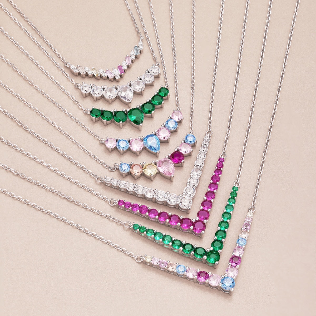 [Charm Aries Jewelry]Dainty Colorful Heart Necklace