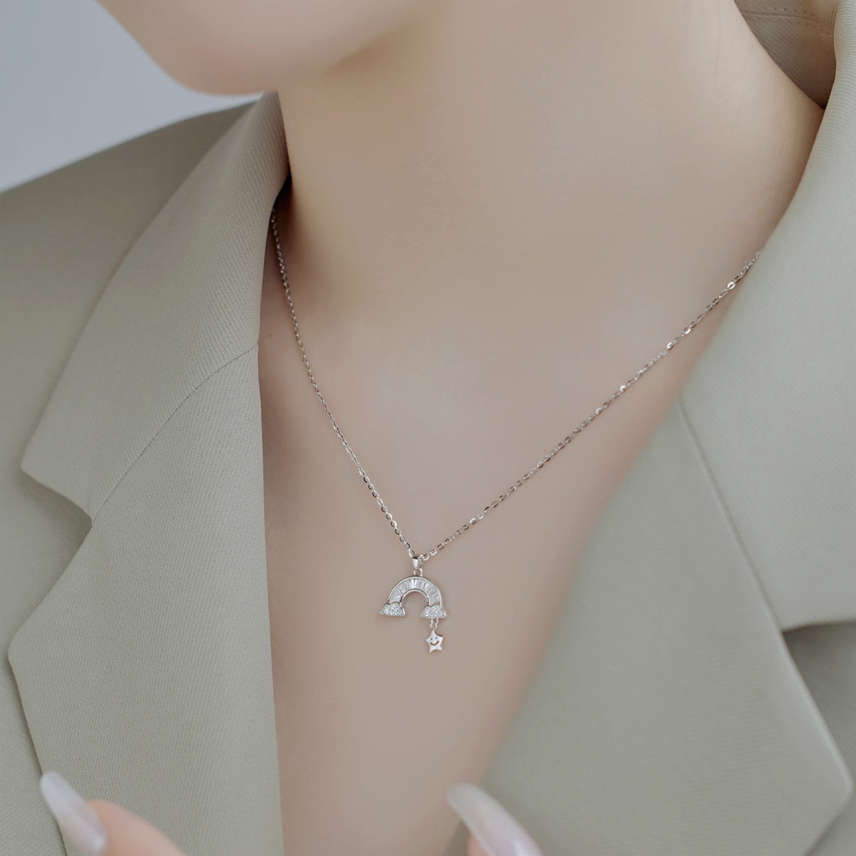 [Charm Aries Jewelry]Unique Rainbow Star Necklace