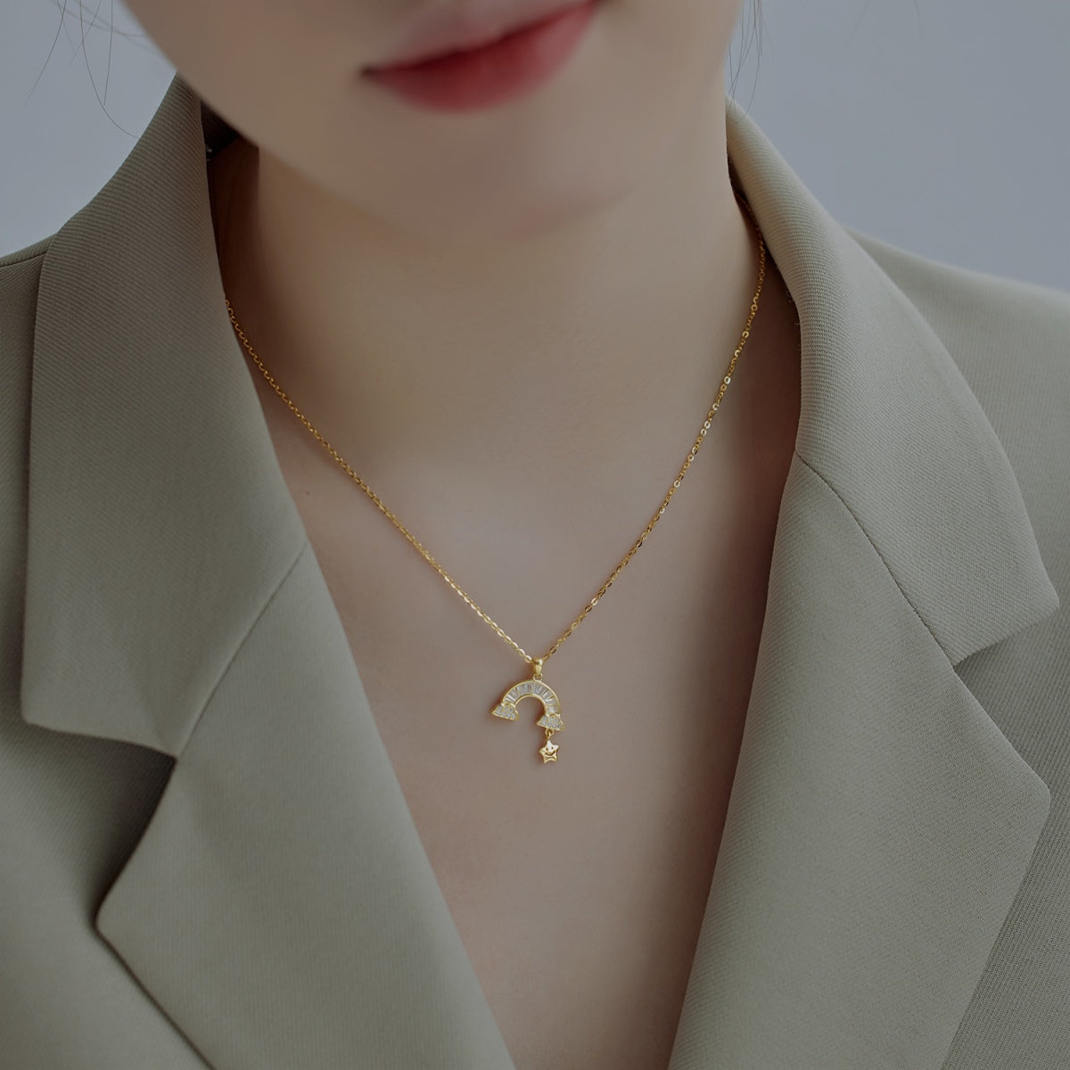 [Charm Aries Jewelry]Unique Rainbow Star Necklace