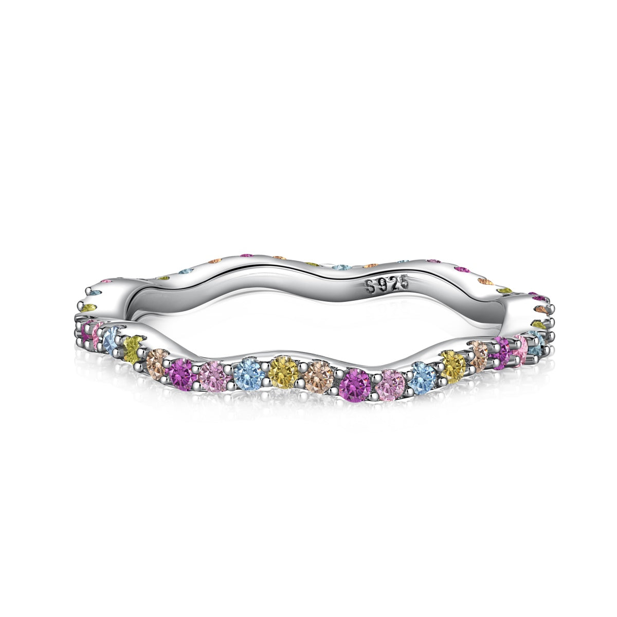 [Charm Aries Jewelry]Dainty Colorful Round Cut Party Ring