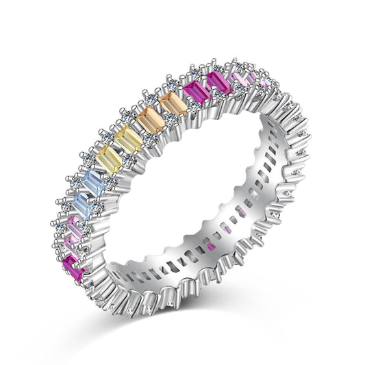 [Charm Aries Jewelry]Splashy Ornate Emerald Cut Cocktail Ring