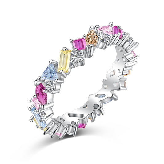 [Charm Aries Jewelry]Dazzling Polychromatic Multi cut Daily Ring