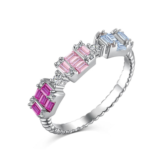 [Charm Aries Jewelry]Unique Colorful Emerald Cut Party Ring