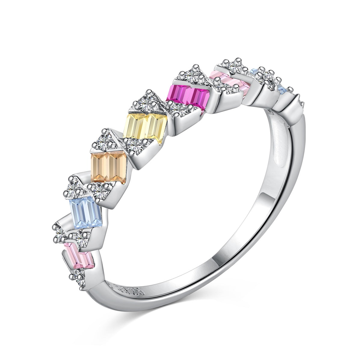 [Charm Aries Jewelry]Delicate Vibrant Emerald Cut Daily Ring