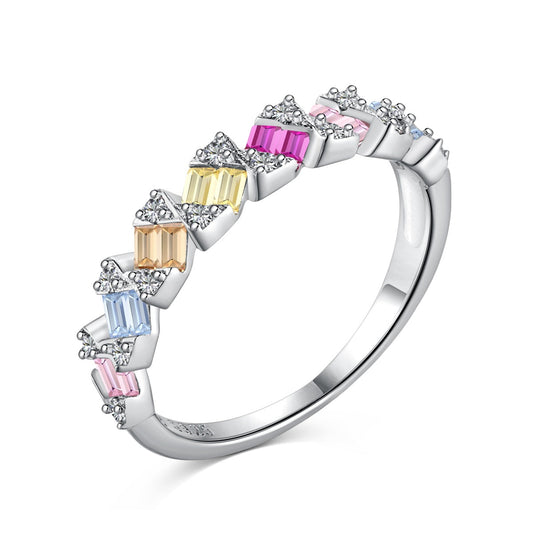 [Charm Aries Jewelry]Delicate Vibrant Emerald Cut Daily Ring