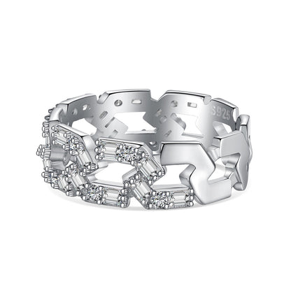[Charm Aries Jewelry]Sparkling Vibrant Emerald Cut Daily Ring