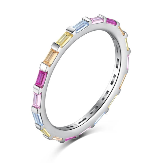 [Charm Aries Jewelry]Exquisite Multicolored Emerald Cut Daily Ring