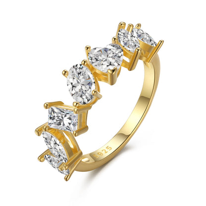 [Charm Aries Jewelry]Delicate Multi Cut Ring