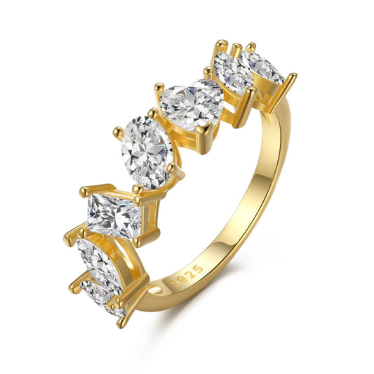 [Charm Aries Jewelry]Delicate Multi Cut Ring