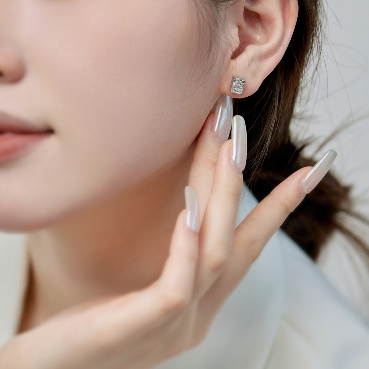 [Charm Aries Jewelry]Radiant Luxurious Princess Cut Daily Earrings