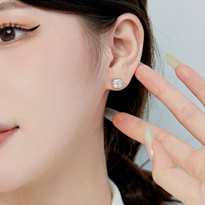 [Charm Aries Jewelry]1.0 Carat Radiant Princess Cut Wedding Earrings