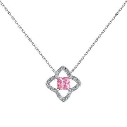 [Charm Aries Jewelry]Exquisite Flower Shape Princess Cut Necklace