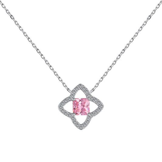[Charm Aries Jewelry]Exquisite Flower Shape Princess Cut Necklace