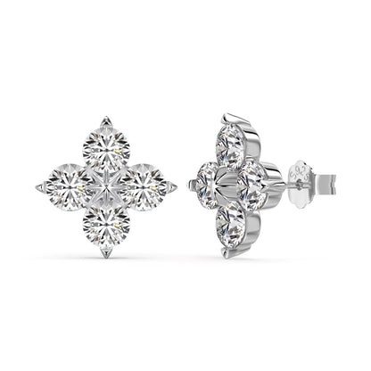 [Charm Aries Jewelry]Four-Leaf Charm Aries Eight-Pointed Star Earrings