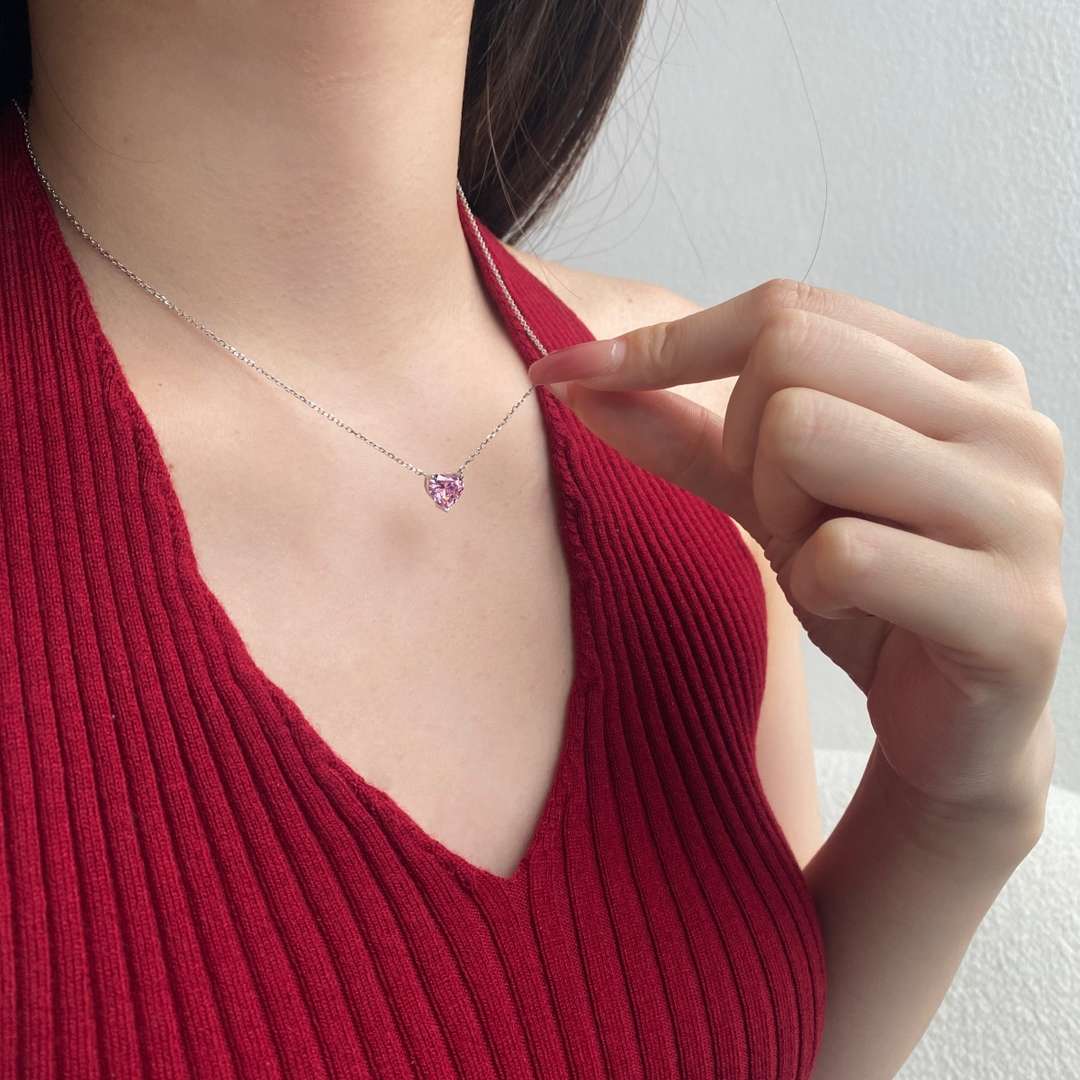 [Charm Aries Jewelry]6.0 carat Radiant Heart Shape Necklace