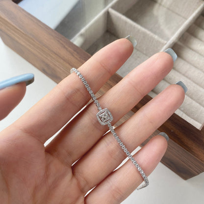 [Charm Aries Jewelry]Luxurious Dazzling Square Shape Banquet Bracelet