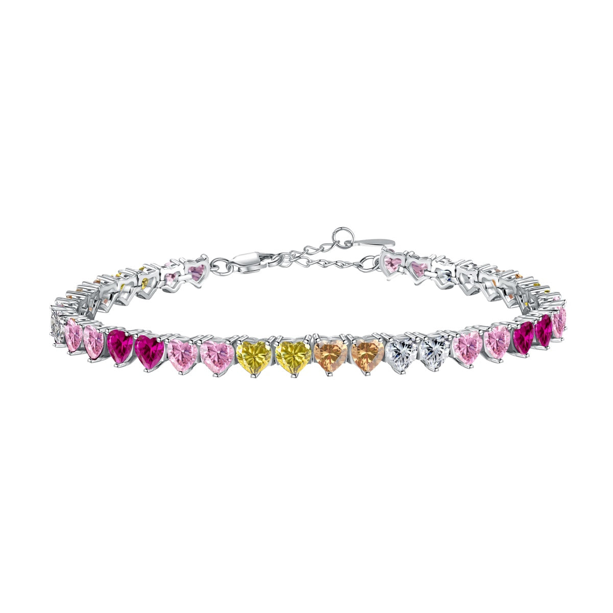 [Charm Aries Jewelry]Luxurious Colorful Romantic Heart Shape Lover Bracelet