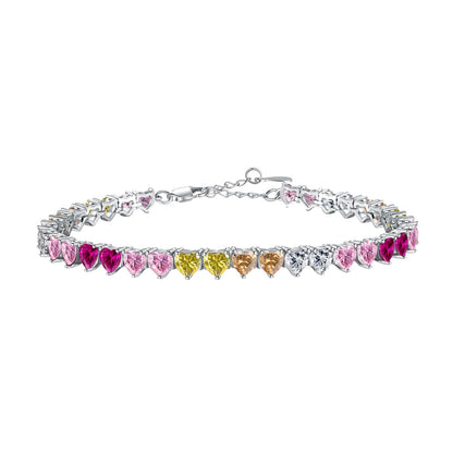 [Charm Aries Jewelry]Luxurious Colorful Romantic Heart Shape Lover Bracelet