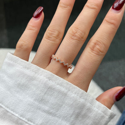 [Charm Aries Jewelry]Delicate Enchanting Wave Shape Daily Ring