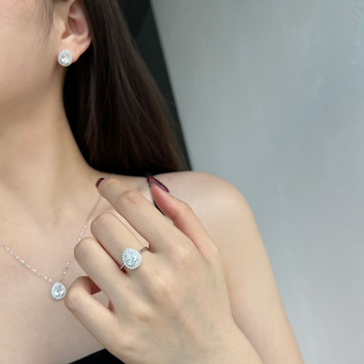 [Charm Aries Jewelry]Delicate Gorgeous Pear Cut Daily Earrings