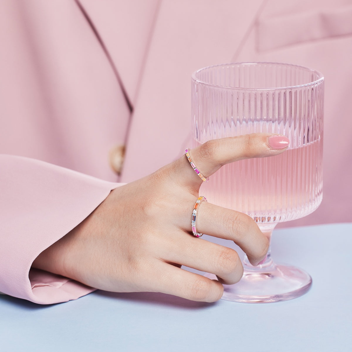 [Charm Aries Jewelry]Lively In Shades Elegant Radiant Cut Daily Ring
