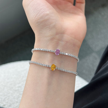 [Charm Aries Jewelry]0.75 Carat Exquisite Oval Cut Daily Bracelet