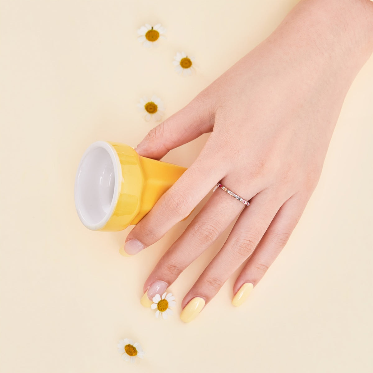 [Charm Aries Jewelry]Charming Colorful Round Cut Daily Ring