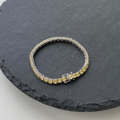 [Charm Aries Jewelry]Ornate Dazzling Round Cut Tennis Bracelet