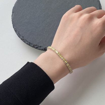 [Charm Aries Jewelry]Ornate Dazzling Round Cut Tennis Bracelet